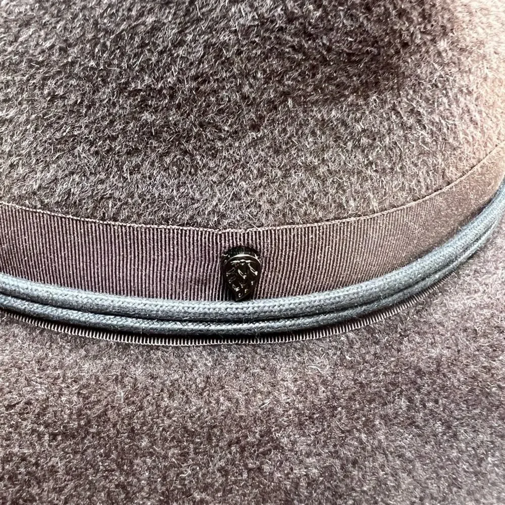 NWT Helen Kaminski Brown/Black Chesterfield/Charcoal Fedora Hat - Picture 6 of 9